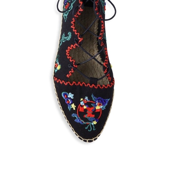 New Tory Burch Sonoma Lace up Embroidered Gillie Espadrille size 7 - Picture 7 of 10